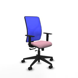 PIQUERAS Y CRESPO Silla de oficina Motilla Sincro/Traslack Rosa y Azul