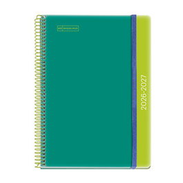 Agenda Escolar (2026-27) Miquelrius College Espiral Tapa Pp Con Goma Plus 4º 150X213 D/P C/Goma Duo Green/Lime
