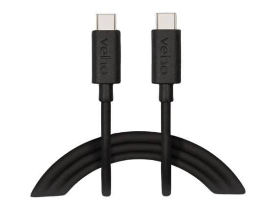 Veho Cable USB-C a USB-C de Carga y Sincronización de 60W, 1m (3.3ft) Negro Veho Cable USB-C a USB-C de Carga y Sincronización de 60W, 1m (3.3ft) Negro