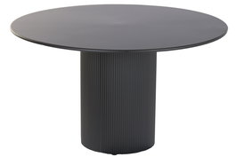 DKD Home Decor Mesa Redonda Comedor Negro 130 x 75 x 130 cm Metal