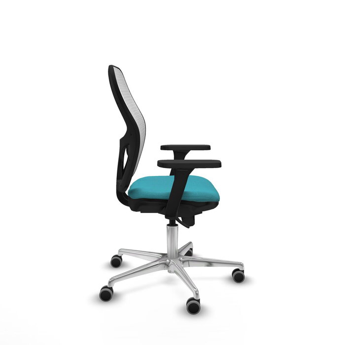 PIQUERAS Y CRESPO Silla de oficina Jorquera con mecanismo Sincro, tela Turquesa y malla Blanca PIQUERAS Y CRESPO Silla de oficina Jorquera con mecanismo Sincro, tela Turquesa y malla Blanca