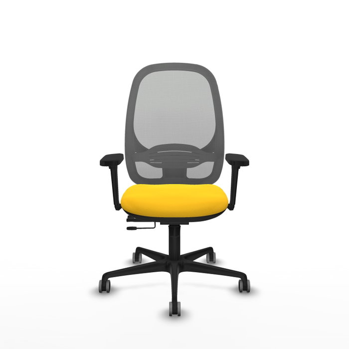 PIQUERAS Y CRESPO Silla de oficina Cilanco con mecanismo Sincro/Traslack, Amarillo y Gris