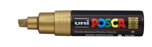 Posca Marcador PC-8K Oro Metálico Punta Biselada 8,0 mm Posca Marcador PC-8K Oro Metálico Punta Biselada 8,0 mm