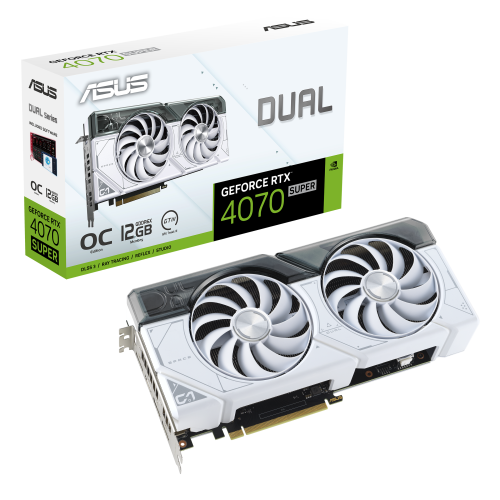 ASUS Dual -RTX4070S-O12G-WHITE NVIDIA GeForce RTX 4070 SUPER 12 GB GDDR6X