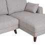 Sofá Chaise Longue Gris Tejido-Madera 240 X 155 X 86 cm