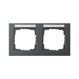 GIRA Marco 109223 para 2 falsas salidas, antracita, horizontal