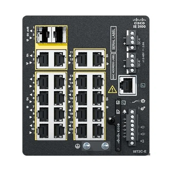 Cisco Catalyst IE3100 Gestionado L2/L3 con 18 Puertos Gigabit Ethernet y 2 SFP, Negro Cisco Catalyst IE3100 Gestionado L2/L3 con 18 Puertos Gigabit Ethernet y 2 SFP, Negro