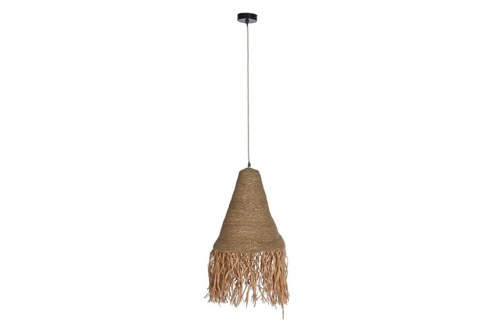 DKD Home Decor Lámpara de Techo Yute y Hierro Natural 44x44x67 cm