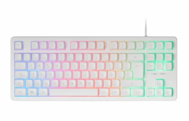 Mars Gaming MK023ES Teclado Gaming Tenkeyless (TKL) Mecánico Híbrido H-Mech Red en Español con Iluminación FRGB, Anti-Ghosting, Blanco, Compatible con PC, PS4, PS5, Xbox, Switch