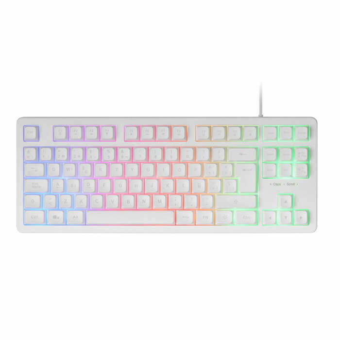 Mars Gaming MK023WES Teclado TKL FRGB Blanco con Switches H-Mech de Diseño Compacto Espacial Español Mars Gaming MK023WES Teclado TKL FRGB Blanco con Switches H-Mech de Diseño Compacto Espacial Español