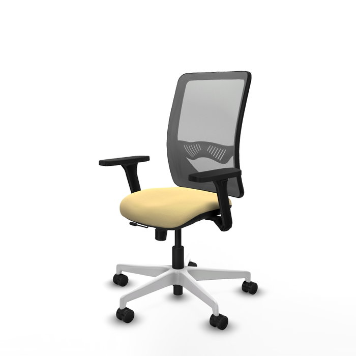 PIQUERAS Y CRESPO Silla de oficina Zulema con mecanismo Sincro/Traslack, Crema y Gris