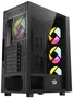 Redragon Spark GC-621-4F Caja Ordenador PC Gaming Malla Frontal Ventiladores RGB Cristal Templado USB-C