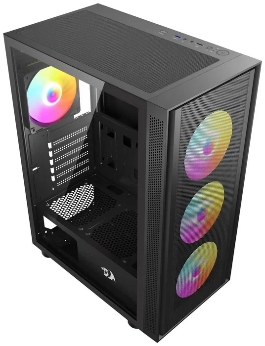 Redragon Spark GC-621-4F Caja Ordenador PC Gaming Malla Frontal Ventiladores RGB Cristal Templado USB-C