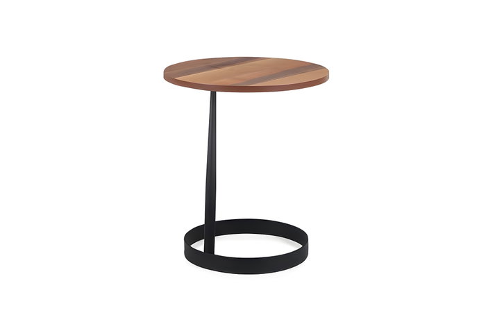 Hanah Home Mesa Auxiliar Callisto Nogal MDF Metal 50x58x50 cm