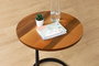 Hanah Home Mesa Auxiliar Callisto Nogal MDF Metal 50x58x50 cm