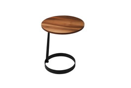 Hanah Home Mesa Auxiliar Callisto Nogal MDF Metal 50x58x50 cm