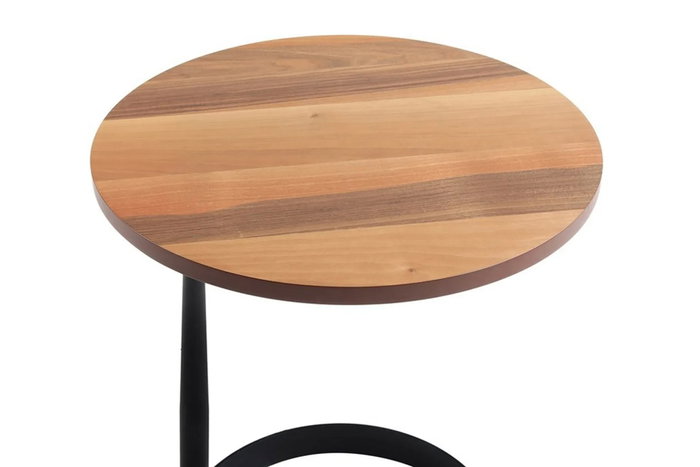 Hanah Home Mesa Auxiliar Callisto Nogal MDF Metal 50x58x50 cm
