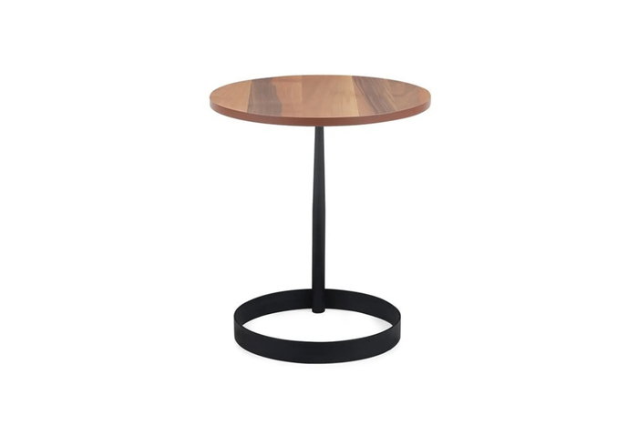 Hanah Home Mesa Auxiliar Callisto Nogal MDF Metal 50x58x50 cm