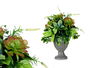 Ibergarden Copa Plástico Clásica con Plantas Verdes Grande 25 cm x 36 cm x 25 cm Gris/Verde (Set de 4)