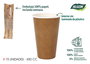 Algon Set-15 Vasos de Cartón Kraft 450cc 9 x 13,5 x 9 cm (16 Unidades)