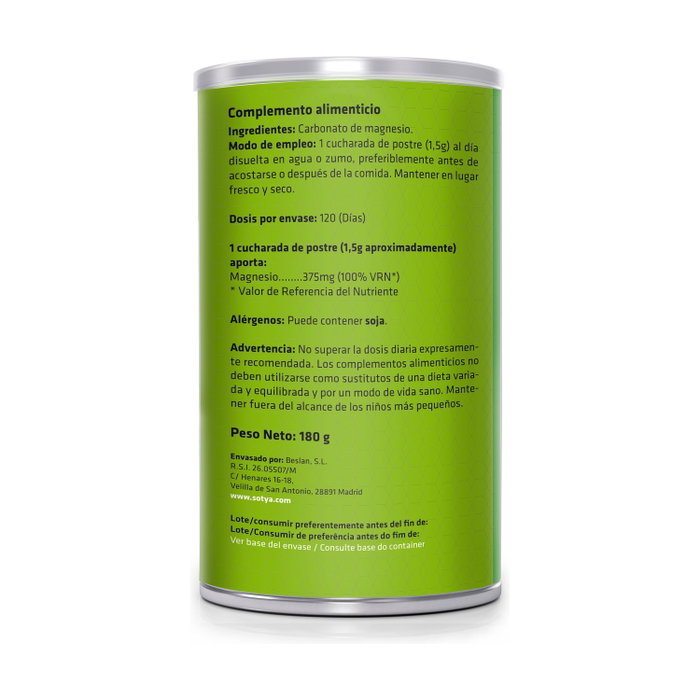Sotya Carbonato de Magnesio 180g Polvo Sotya Carbonato de Magnesio 180g Polvo