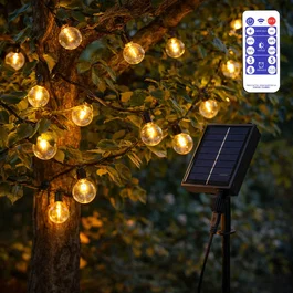 Cadena Luces Solares LED G40 25 Bombillas 2700K 9.5M [HO-CAD-25-SOL-WW]
