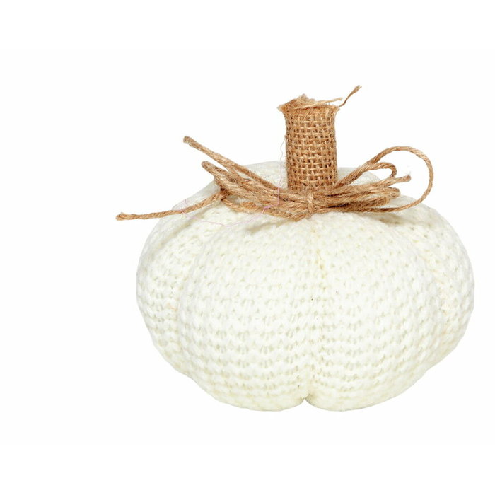 Atosa Calabaza Decorativa de Tela Blanca 12 cm con Lazo de Yute Atosa Calabaza Decorativa de Tela Blanca 12 cm con Lazo de Yute