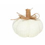 Atosa Calabaza Decorativa de Tela Blanca 12 cm con Lazo de Yute