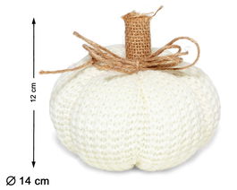 Calabaza Decorativa De Tela Blanca 12 cm Con Acabado Rústico Para Halloween Y Otoño