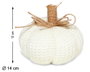 Atosa Calabaza Decorativa de Tela Blanca 12 cm con Lazo de Yute
