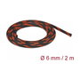 DeLOCK Funda trenzada estirable 2 m x 6 mm negro-rojo