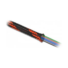 DeLOCK Funda trenzada estirable 2 m x 6 mm negro-rojo