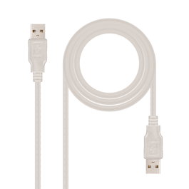 Nanocable Cable USB 2.0 Tipo A/M-A/M 3 m Beige