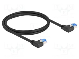 DeLOCK Cable de red RJ45 Cat.6A S/FTP acodado 1 m negro