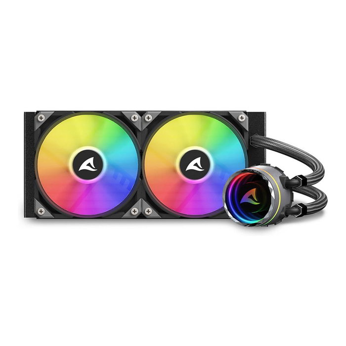 Sharkoon S80 RGB Kit Refrigeración Líquida AIO 240mm CPU con 2 Ventiladores 120mm, Negro, Compatible Intel y AMD Sharkoon S80 RGB Kit Refrigeración Líquida AIO 240mm CPU con 2 Ventiladores 120mm, Negro, Compatible Intel y AMD