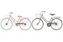 DKD Home Decor Decoración de Pared Metal Bicicleta con Cesta (2 Piezas) Rojo y Negro