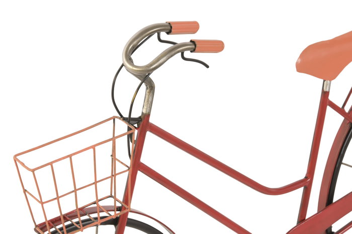 DKD Home Decor Decoración de Pared Metal Bicicleta con Cesta (2 Piezas) Rojo y Negro