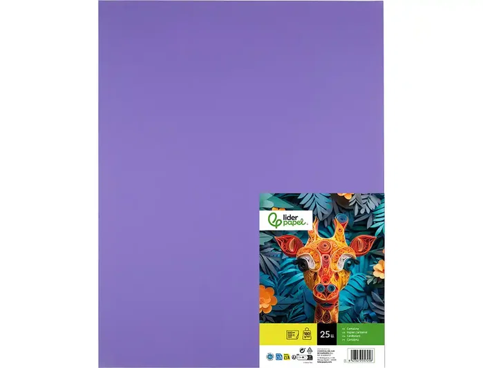 Liderpapel Cartulina Púrpura 50 x 65 cm 180 g, 25 hojas