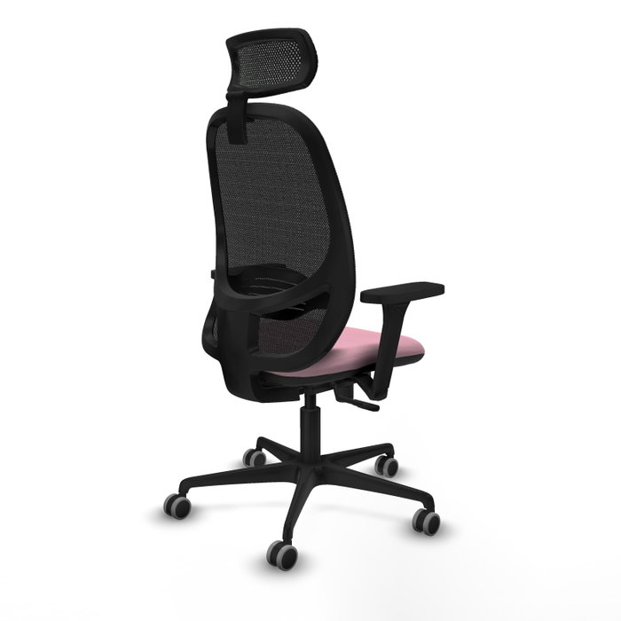 PIQUERAS Y CRESPO Silla de oficina Cilanco con mecanismo Sincro, Rosa y Negro