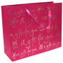Party Time Bolsa de Regalo 32x26x11 cm con Asas de Cinta y Mensaje "A gift for you", Colores Surtidos