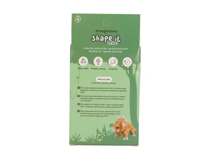 Imaginovo Juego de mini bloques de construcción Shape It dinosaurio naranja 137 piezas