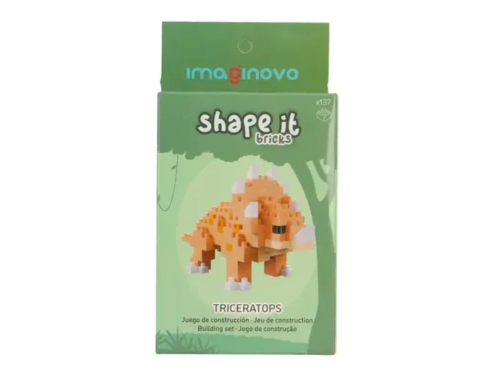 Imaginovo Juego de mini bloques de construcción Shape It dinosaurio naranja 137 piezas