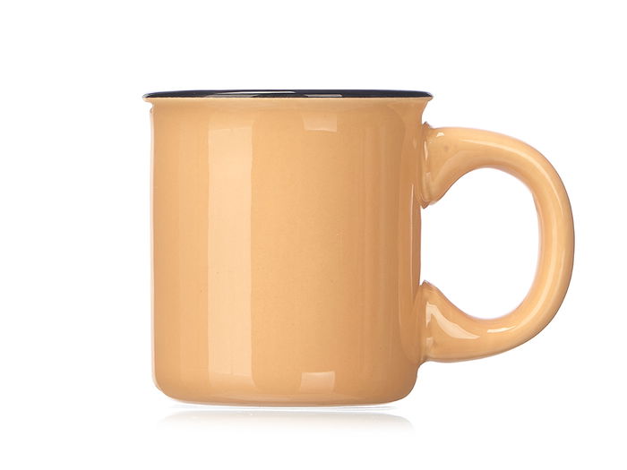 Vessia Set 6 Tazas Cafe Beige Porcelana 100 ml con Soporte 23x17x15cm (Set de 6)