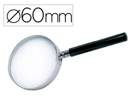 Q-connect Lupa Cristal Aro Metálico Mango Plástico Negro 60 mm 3 Aumentos