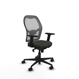 PIQUERAS Y CRESPO Silla de oficina Jorquera con mecanismo Sincro, Tela Negra y Malla Gris