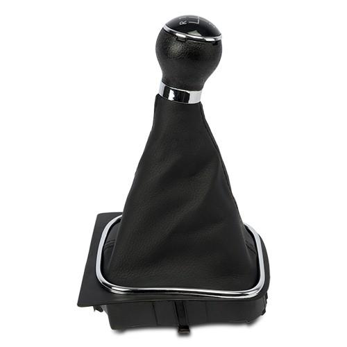 Volkswagen Pomo POM40101 con Fuelle para VW Golf V-VI 5-6 Velocidades 12mm Negro Simil Piel