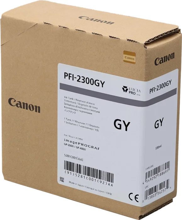 Canon PFI-2300 GY Cartucho de Tinta Gris 330 ml Canon PFI-2300 GY Cartucho de Tinta Gris 330 ml