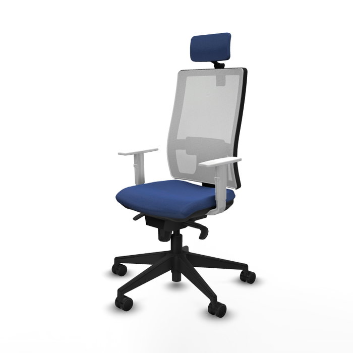 PIQUERAS Y CRESPO Silla de oficina Horna con mecanismo Sincro, Azul marino y Blanco PIQUERAS Y CRESPO Silla de oficina Horna con mecanismo Sincro, Azul marino y Blanco