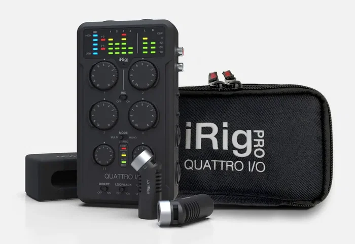 IKMULTIMED Irig Pro Quattro Deluxe Interfaz de Audio para Instrumentos y Micrófonos, 22x16x7.2 cm