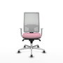 PIQUERAS Y CRESPO Silla de oficina Horna Rosa con malla blanca